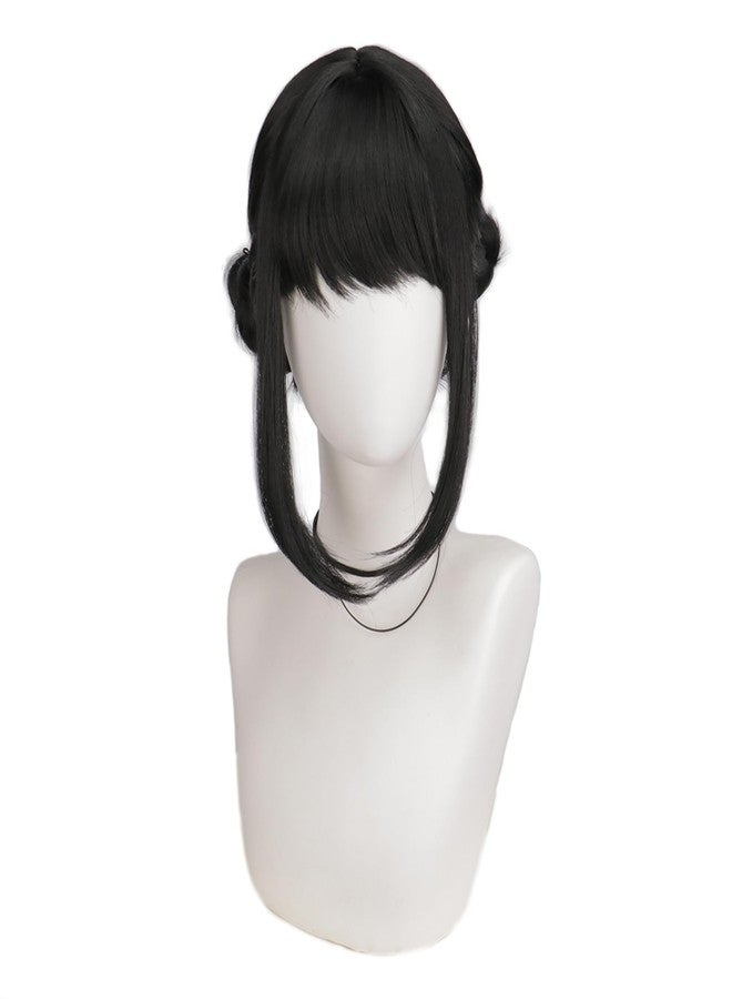 DAZCOS Men Women Anime Cosplay Wig for Halloween Accessories Prop Dance Covers Parties (Black-C) - Image 2